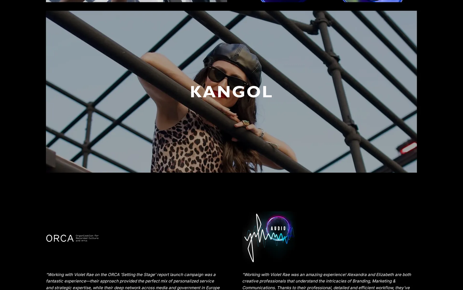 VioletRae website design detail